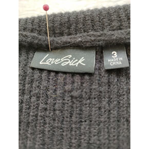 Love Sick Torrid Woman Black Shaker Ribbed Knit Sweater 1/2 Zip Size 3 US 22/24 - Picture 9 of 11